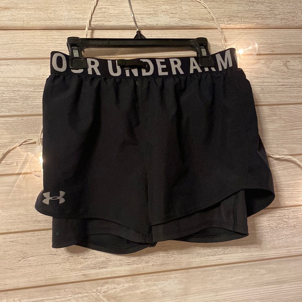 Athletic shorts w/ spandex underneath